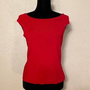 Ann Taylor, Women’s top size M, Red, short cap sleeve top, form fitting.